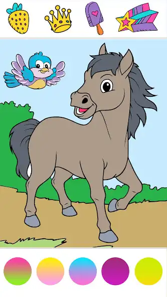 Play Horse coloring game glitter as an online game Horse coloring game glitter with UptoPlay