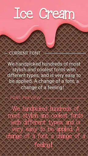 Play Ice Cream Font for FlipFont , Cool Fonts Text Free  and enjoy Ice Cream Font for FlipFont , Cool Fonts Text Free with UptoPlay