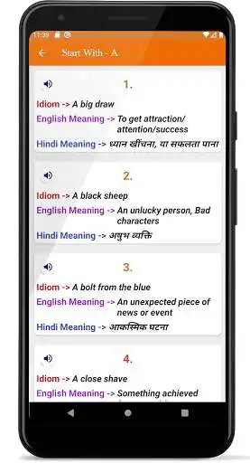 Play Idioms and Phrases With Hindi Meaning as an online game Idioms and Phrases With Hindi Meaning with UptoPlay