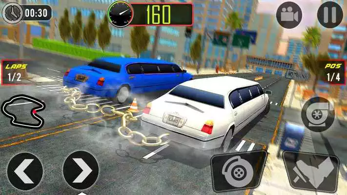 Play Impossible Limo Chained Cars City Driving Rivals