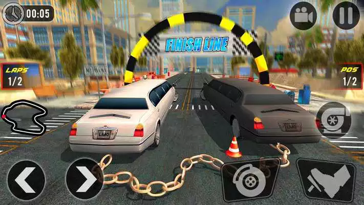 Play Impossible Limo Chained Cars City Driving Rivals