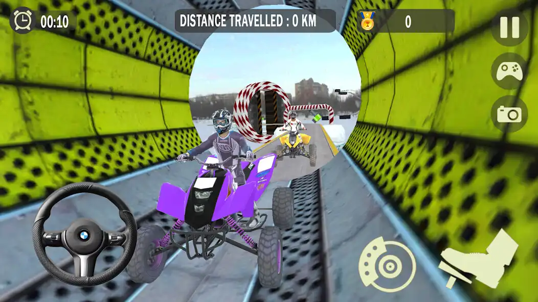 Play Impossible Snow ATV Bike Stunt as an online game Impossible Snow ATV Bike Stunt with UptoPlay