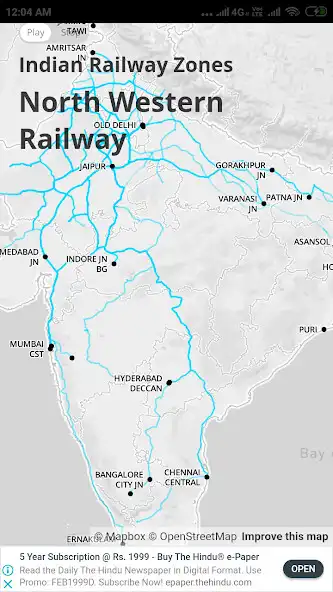 Play Indias Railway Zones - Stations With Route Maps as an online game Indias Railway Zones - Stations With Route Maps with UptoPlay