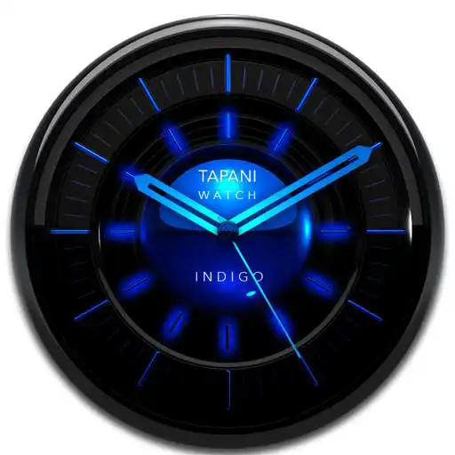 Free play online INDIGO Designer Clock Widget black blue glow  APK