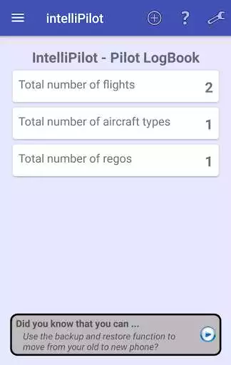 Play intelliPilot - Pilot LogBook