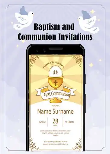 Play invitation baptism, communion  and enjoy invitation baptism, communion with UptoPlay