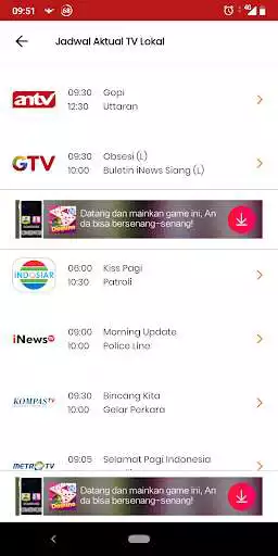 Play Jadwal TV as an online game Jadwal TV with UptoPlay