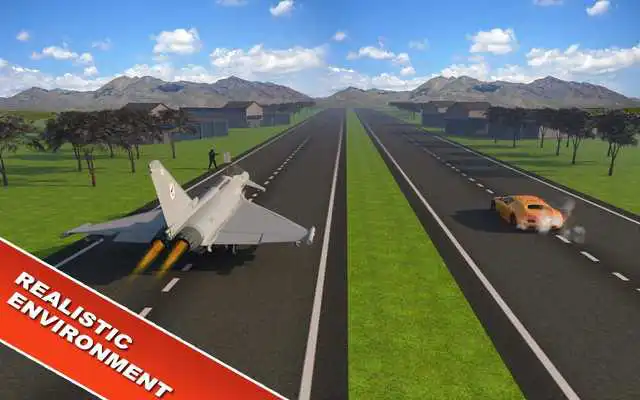 Play Jet Plane Vs Car 3D: Euro Mile Racing Games Free