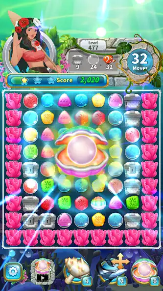 Play Jewel Aloha- Ocean Match 3 Puzzle as an online game Jewel Aloha- Ocean Match 3 Puzzle with UptoPlay