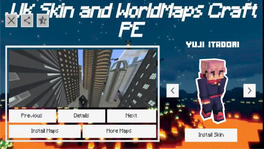 Play JJK Skin Yuji and Maps for MCPE as an online game JJK Skin Yuji and Maps for MCPE with UptoPlay