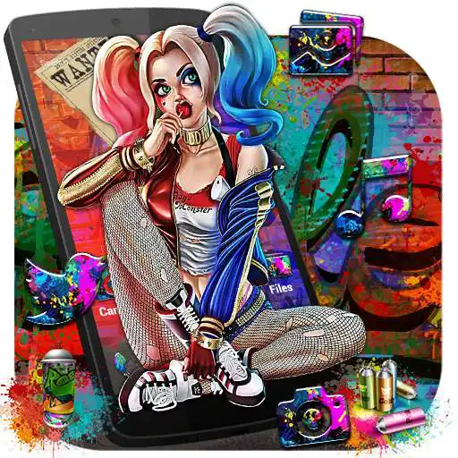 Free play online Joker Girl Graffiti Launcher Theme Live Wallpapers  APK