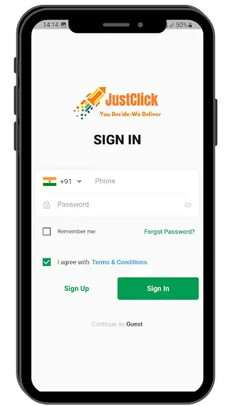 Play JustClick - Food Delivery App as an online game JustClick - Food Delivery App with UptoPlay