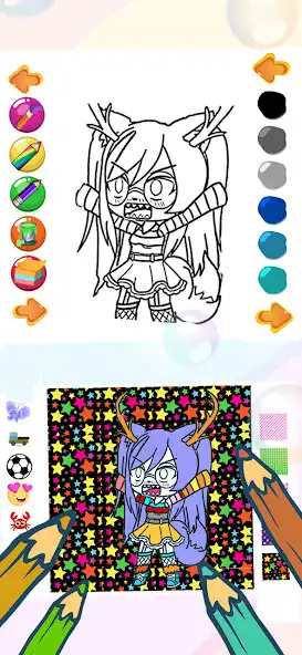 Play Kawaii Coloring Anime Book as an online game Kawaii Coloring Anime Book with UptoPlay