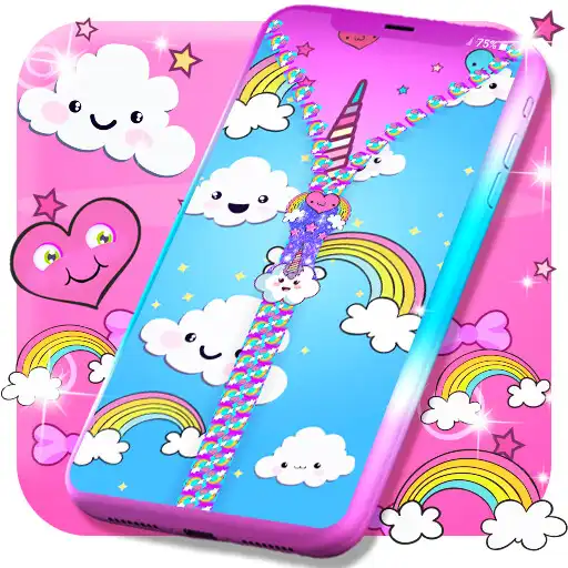 Free play online Kawaii zipper lock screen APK