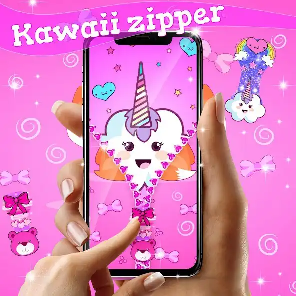 Play Kawaii Zipper Lock Screen  and enjoy Kawaii Zipper Lock Screen with UptoPlay