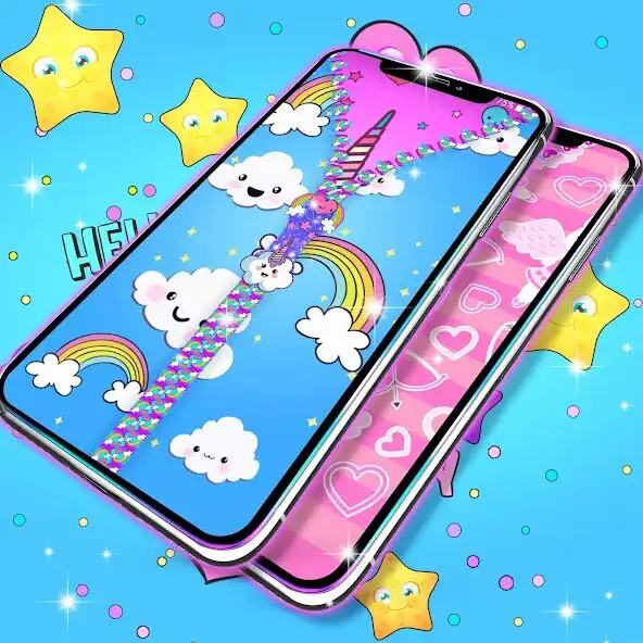 Play Kawaii Zipper Lock Screen as an online game Kawaii Zipper Lock Screen with UptoPlay