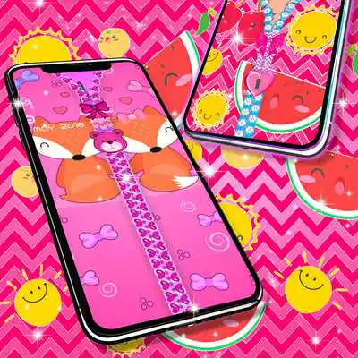 Play Kawaii zipper lock screen