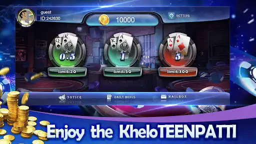 Play KheloTEENPATTI  and enjoy KheloTEENPATTI with UptoPlay