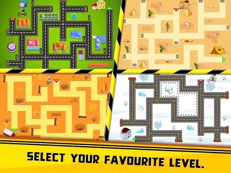 Play Kids Educational Maze Puzzle - Road Draw as an online game Kids Educational Maze Puzzle - Road Draw with UptoPlay