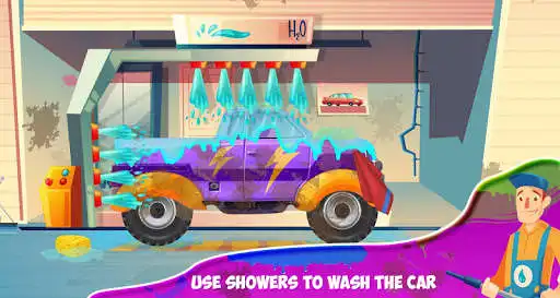 Play Kids sports car wash - car washing garages game as an online game Kids sports car wash - car washing garages game with UptoPlay