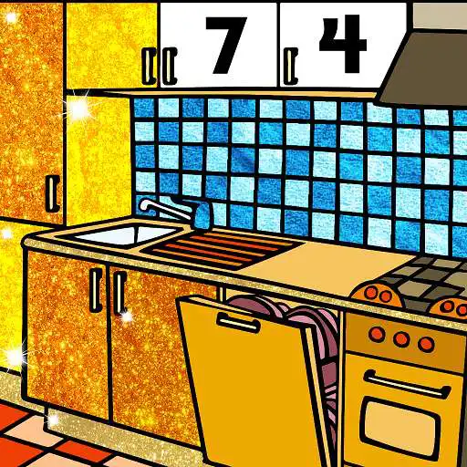 Play Kitchen Paint by Number Book: Glitter, Color Pages APK