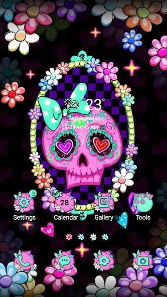 Play Kitsch Floral Skul - Wallpaper  and enjoy Kitsch Floral Skul - Wallpaper with UptoPlay