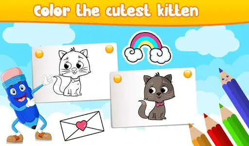 Play Kitten Coloring Book - Cat Drawing Book For Kids  and enjoy Kitten Coloring Book - Cat Drawing Book For Kids with UptoPlay