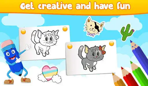 Play Kitten Coloring Book - Cat Drawing Book For Kids as an online game Kitten Coloring Book - Cat Drawing Book For Kids with UptoPlay