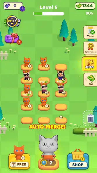 Play Kitties Town: Animal Merge as an online game Kitties Town: Animal Merge with UptoPlay