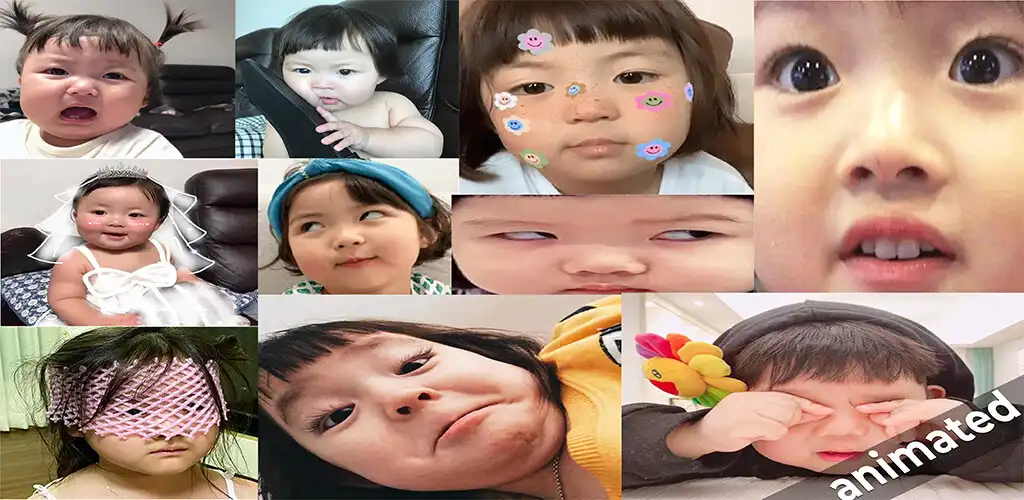 Play Korean Baby Animated WaSticker  and enjoy Korean Baby Animated WaSticker with UptoPlay