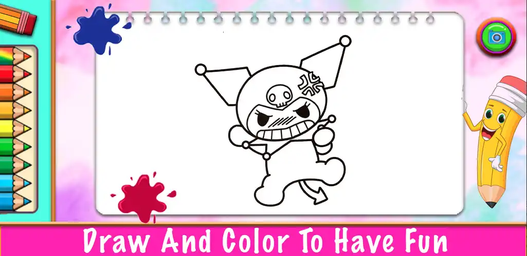 Play kuromi Coloring Book Game  and enjoy kuromi Coloring Book Game with UptoPlay