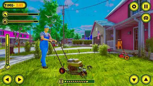 Play Lawn Mower Grass Cut Simulator as an online game Lawn Mower Grass Cut Simulator with UptoPlay