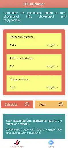 Play LDL Cholesterol Calculator - Cholesterol Tracker  and enjoy LDL Cholesterol Calculator - Cholesterol Tracker with UptoPlay