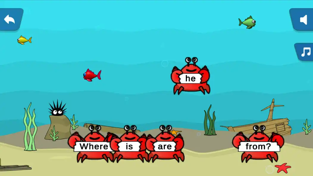 Play Learn English Game-Grab a Crab  and enjoy Learn English Game-Grab a Crab with UptoPlay