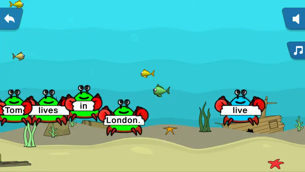 Play Learn English Game-Grab a Crab as an online game Learn English Game-Grab a Crab with UptoPlay