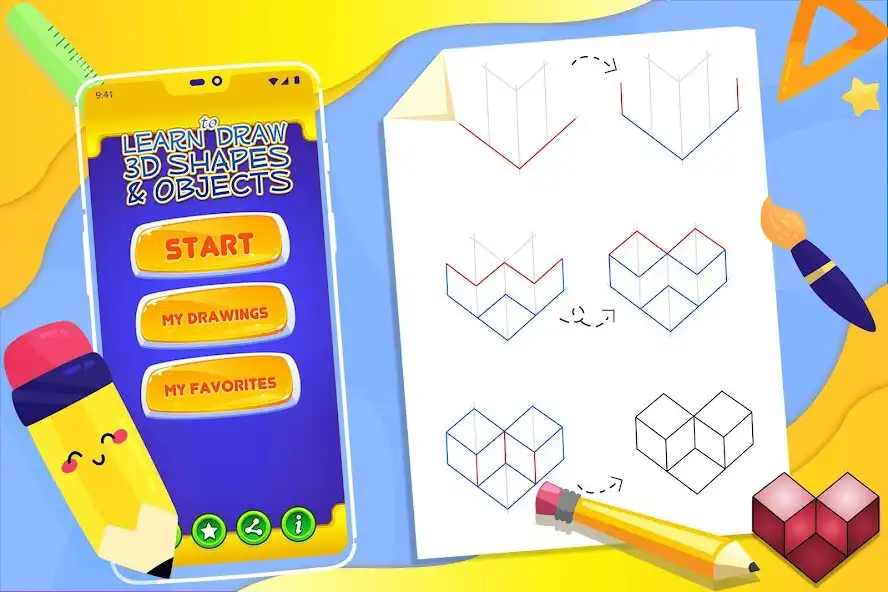 Learn How to Draw 3D Shapes online game with UptoPlay