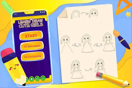 Play Learn How to Draw Cute Girls as an online game Learn How to Draw Cute Girls with UptoPlay
