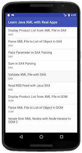 Play Learn Java XML with Real Apps