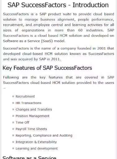 Play Learn SAP Sucessfactors as an online game Learn SAP Sucessfactors with UptoPlay