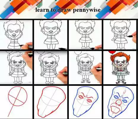 Play learn to draw pennywise