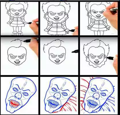 Play learn to draw pennywise