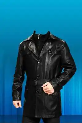 Play Leather Coat of Man Photo Suit