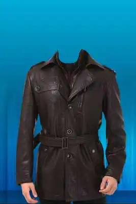 Play Leather Coat of Man Photo Suit