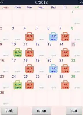 Play Lesson Calendar  Widget