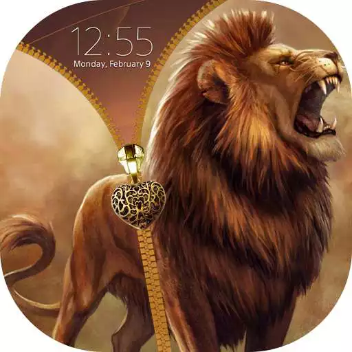 Free play online Lion Zipper Lock Screen  APK