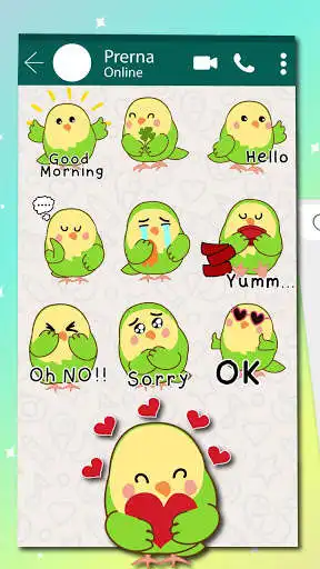 Play Little Parakeet Emoji Stickers as an online game Little Parakeet Emoji Stickers with UptoPlay