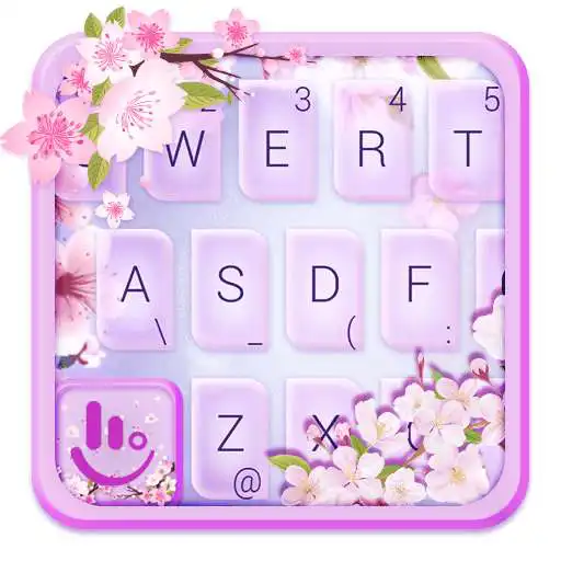 Free play online Live Pink Cherry Blossom Keyboard Theme  APK