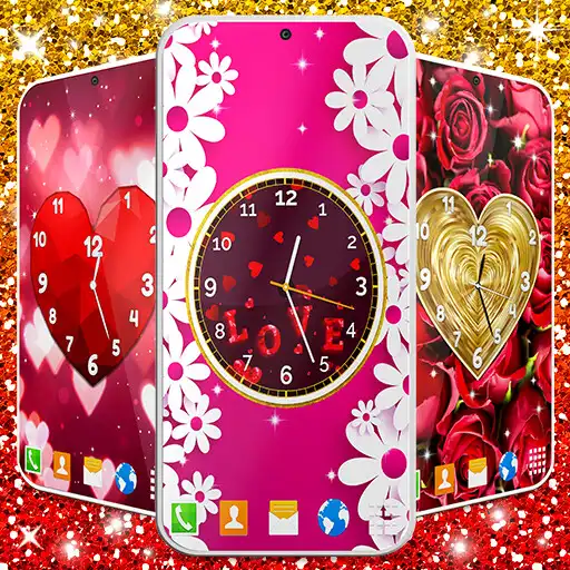 Play Love Hearts Clock Wallpaper APK