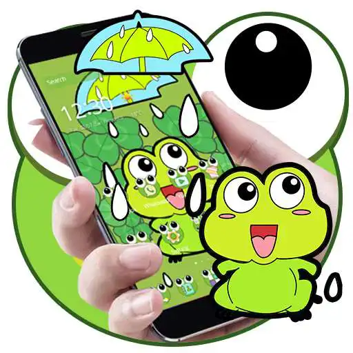 Play Lovely Frog Big Eye Raindrop Cartoon Theme APK