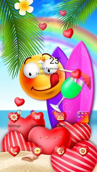 Play Lovely Summer Emoji- Wallpaper  and enjoy Lovely Summer Emoji- Wallpaper with UptoPlay